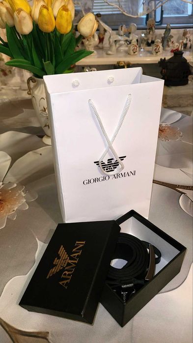 Чоловічий шкіряний ремінь Armani