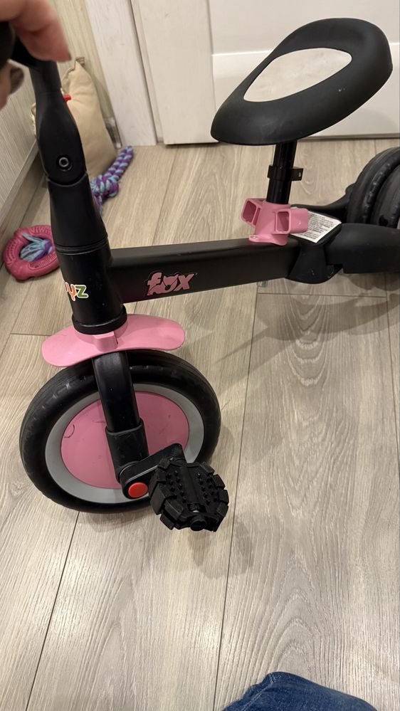 Велосипед беговел рожевий Caretero Toyz Fox 2 в 1