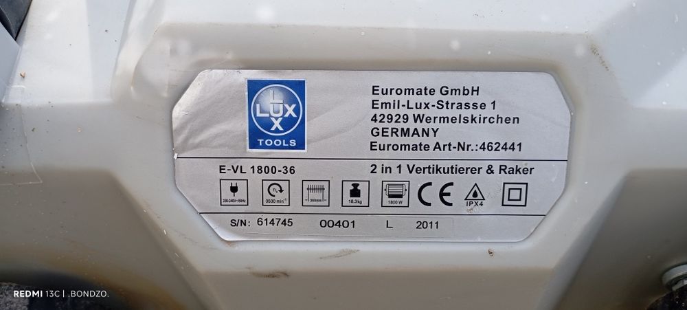 Wertykulator/Areator elektryczny