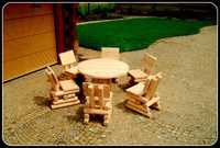 Meble drewniane ogrodowe huśtawka stół krzesło dostawa cały kraj