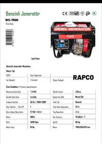 Генератор бензиновый однофазный  RAPCO WX7500