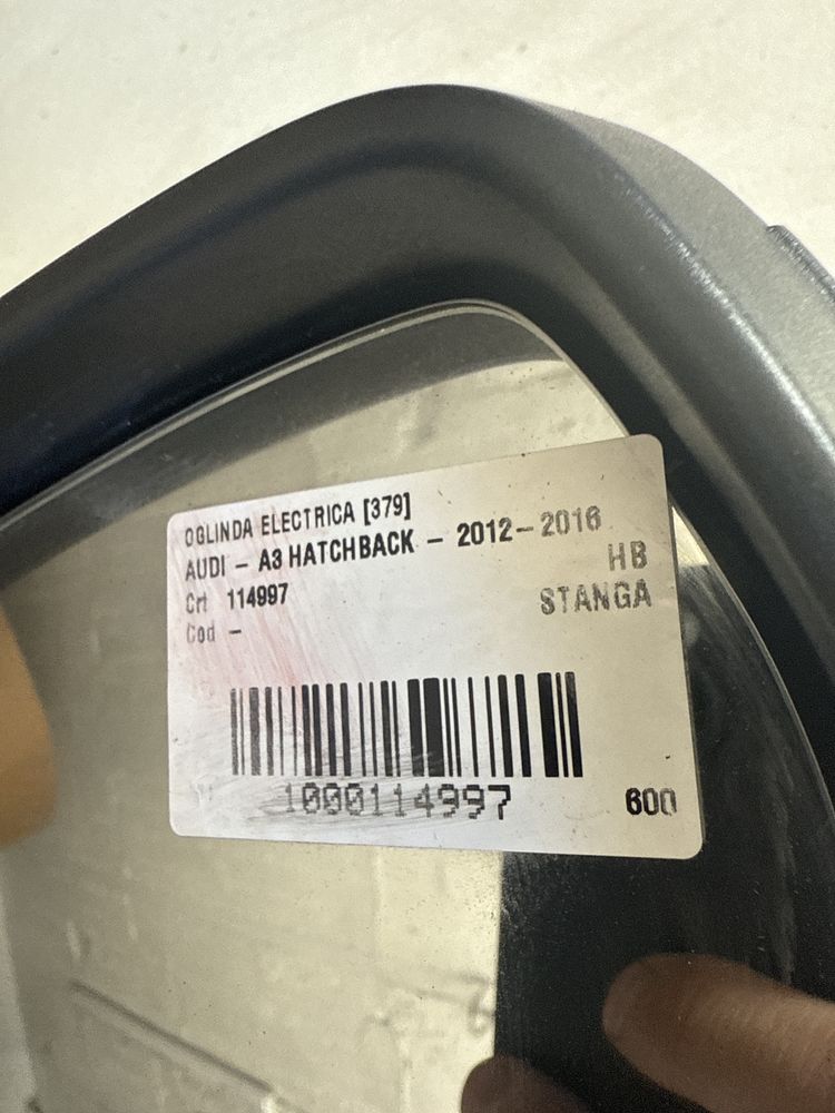 Lusterko lewe Audi A3 8V hatchback 12-16r. 10pin