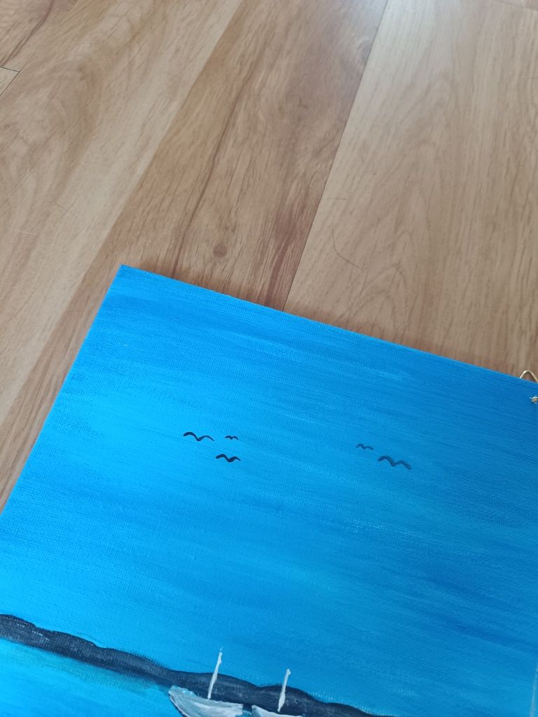 Obraz 30x40 łódka morze akryl