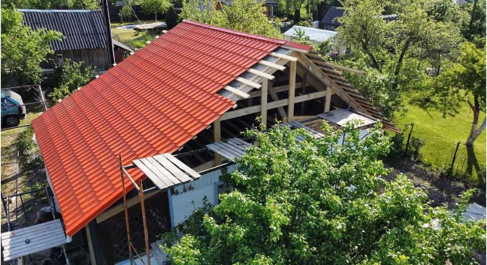 Дах Покрівельні роботи Криша Підшива Ринви Металочерепиця Утеплення
