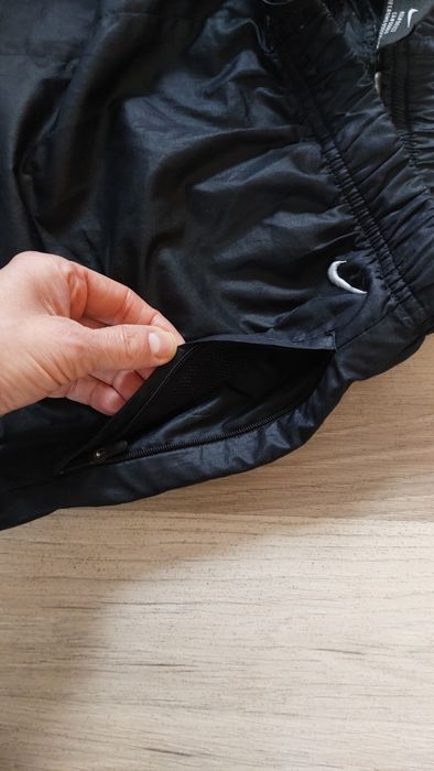 Czarne spodnie ortalionowe dresowe parachute baggy streetwear