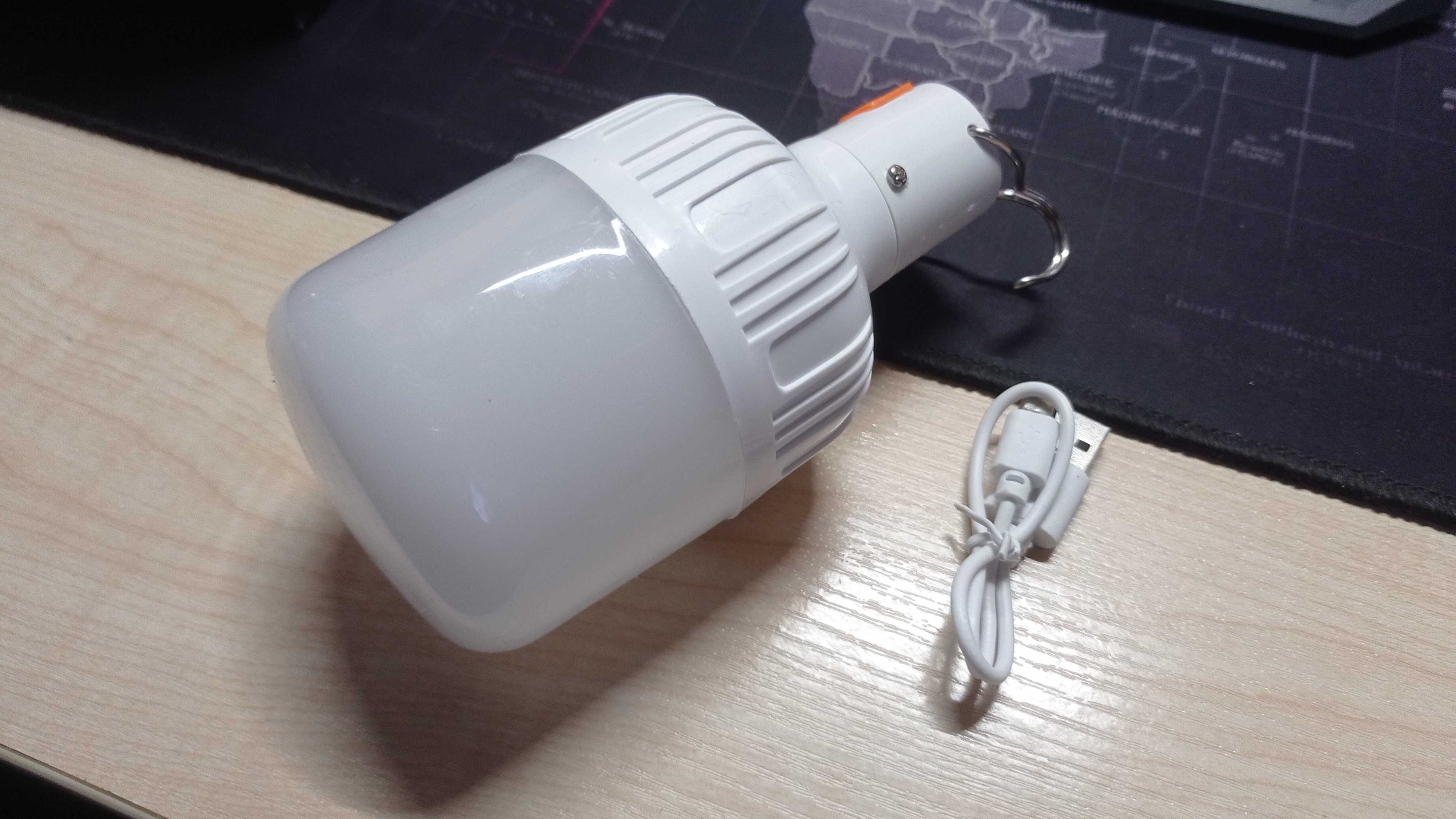 Ліхтар лампа на гачку 40w вбудованим акумулятором та MicroUSB