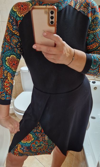 Sukienka mini czarna multikolor Vippi Design  L 40