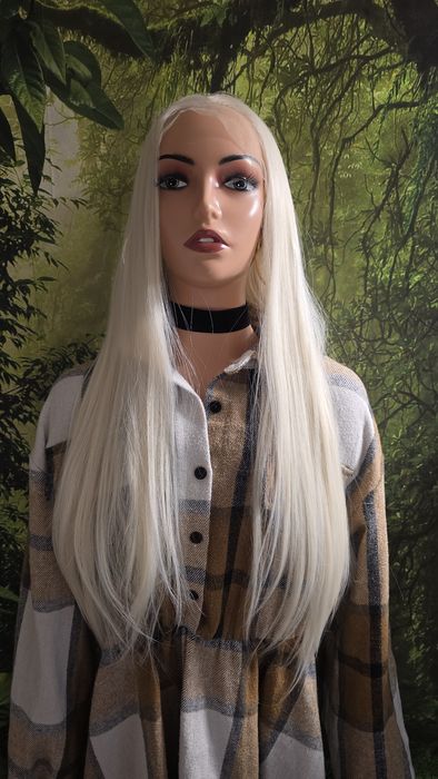 Peruka Lace Front platynowy blond 61cm+gratis czepek