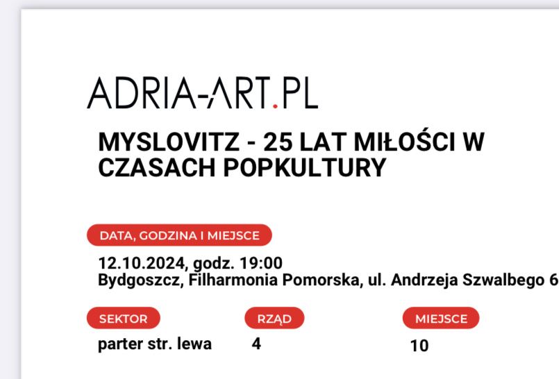 myslovitz bilet bydgoszcz 25 lat milość w czasach popkultury