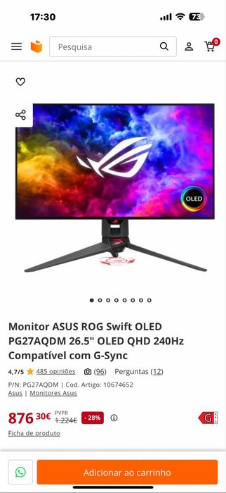 Monitor Asus Rog Swift Oled