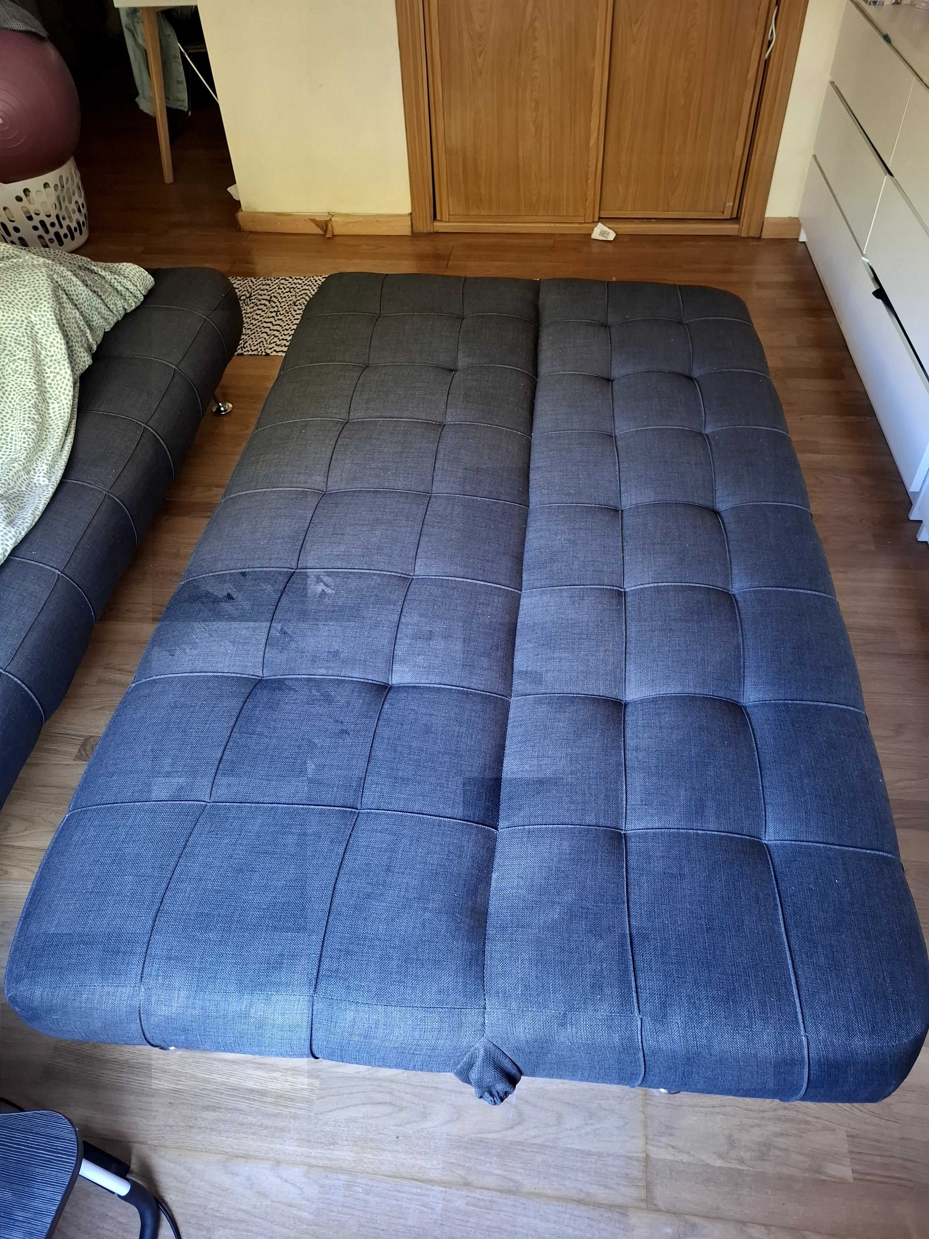 Sofá-cama cinzento NOVO