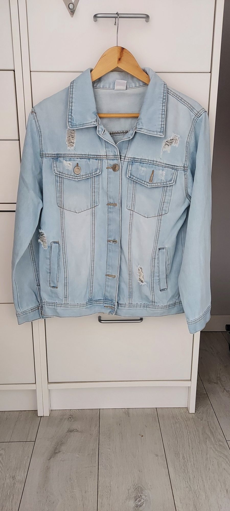 Kurtka jeansowa M oversize jasno niebieska