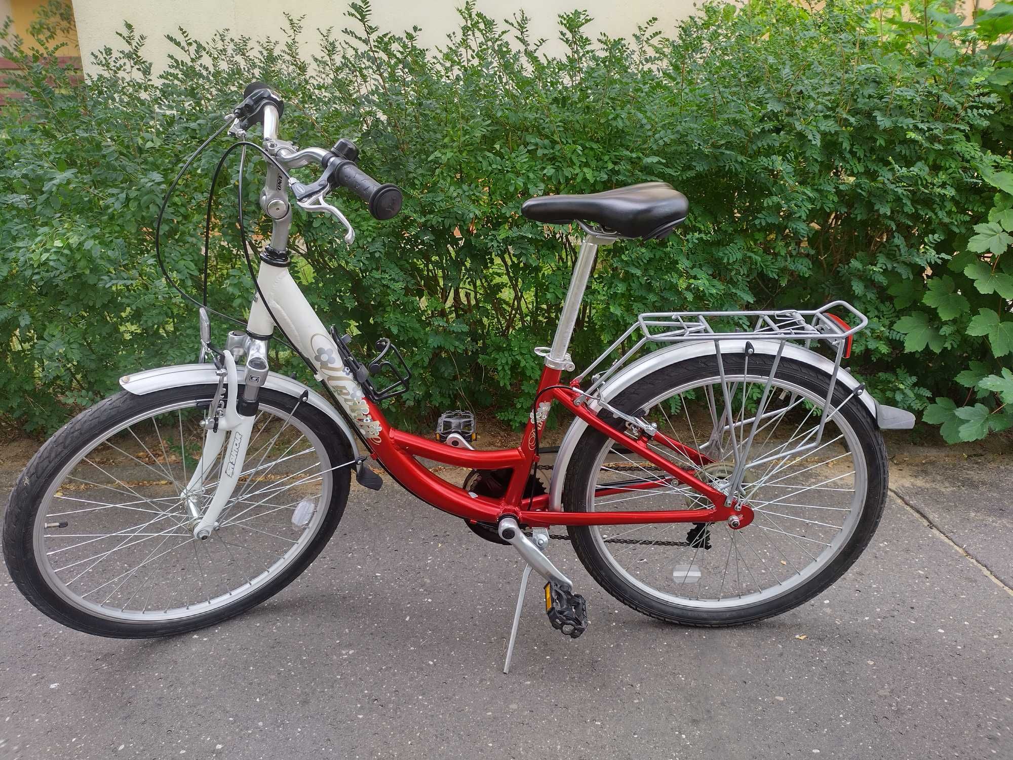 Rower damski młodzieżowy Unibike Princess 24" czerwony