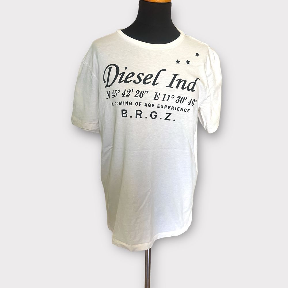 Stylowa koszulka męska T-shirt diesel biała premium gold