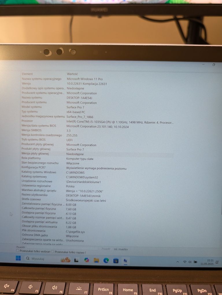 Laptop MICROSOFT Surface Pro 7 12.3" i5-1035G4 8GB RAM