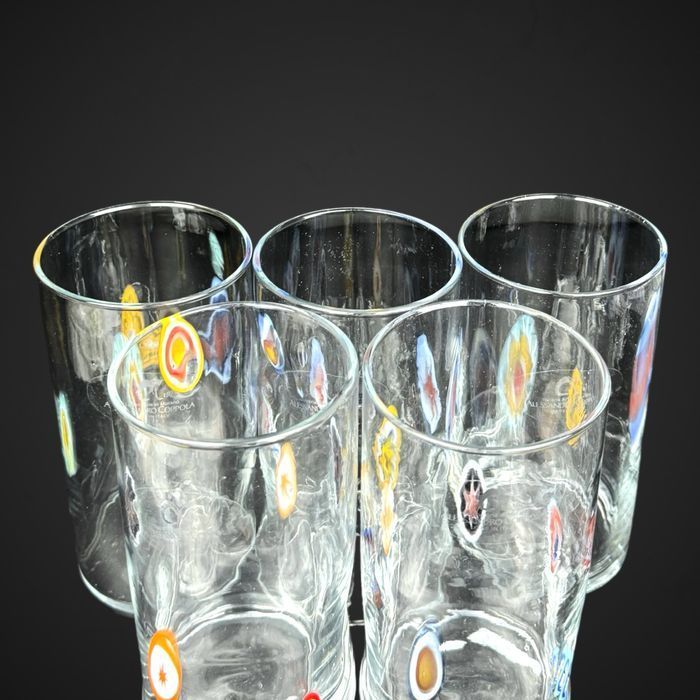 Szklanki szkło Murano Millefiori włoskie coppola styl design B41/41209