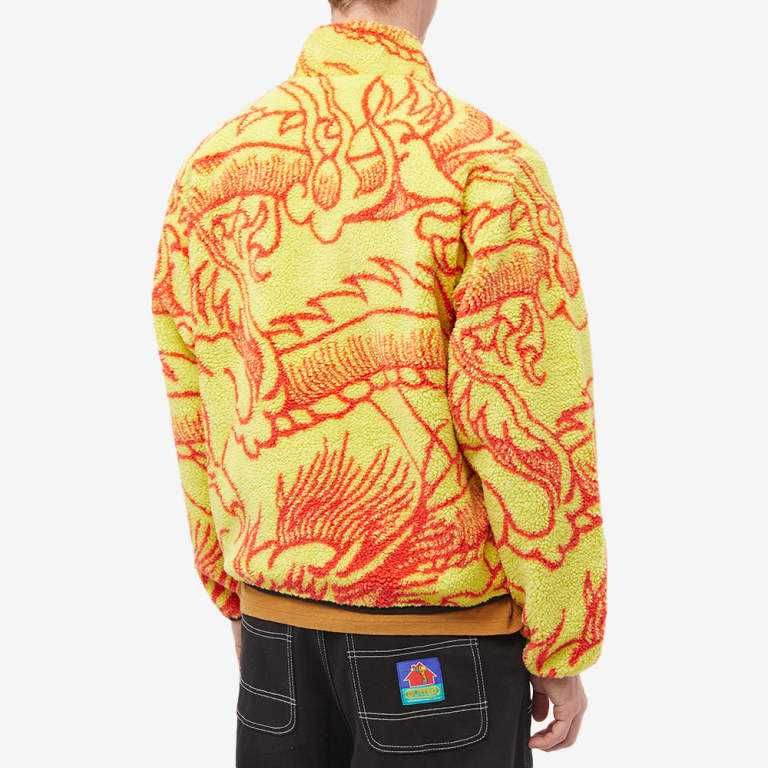 Куртка двостороння  STUSSY Dragon Sherpa Jacket Yellow