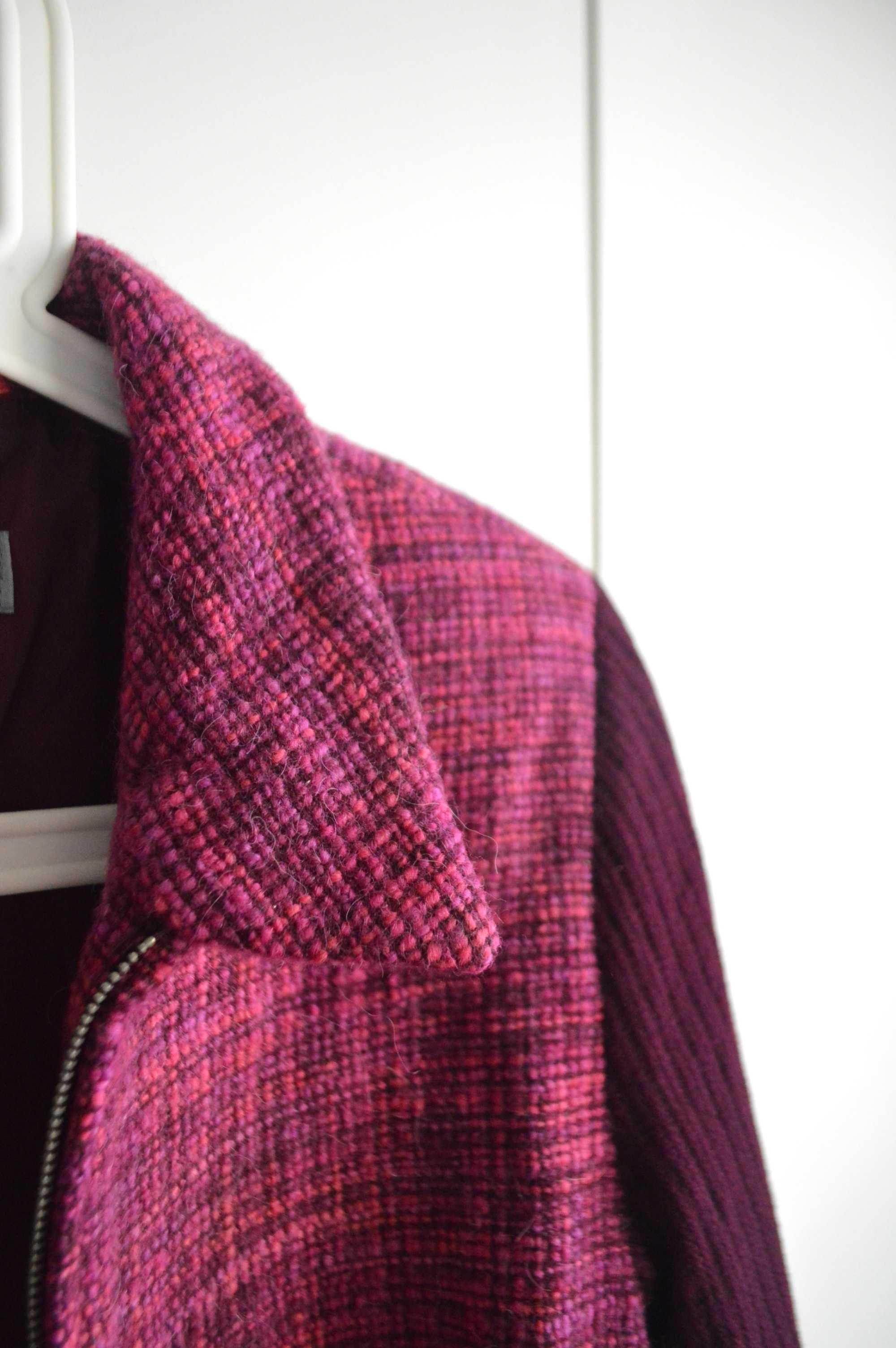 OIS Vintage virgin wool żakiet kurtka wiosenna alpaka wełna M boho