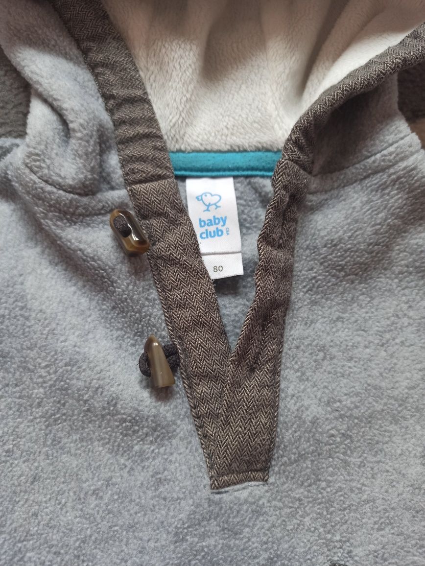 Bluza polarowa C&A chlopieca niemowleca z kapturem 80