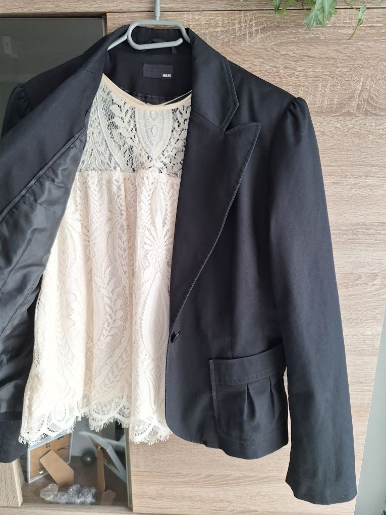 Czarny Żakiet L H&M