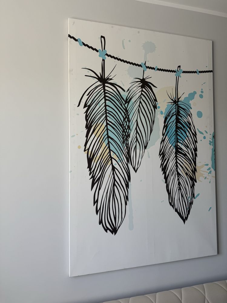 Obraz grafika pióra nowoczeny 100cm na 150cm