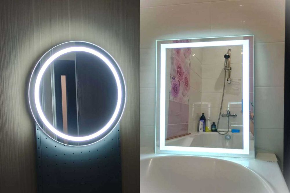 Дзеркало з LED підсвіткою в ванну кімнату та передпокій в рамці купити