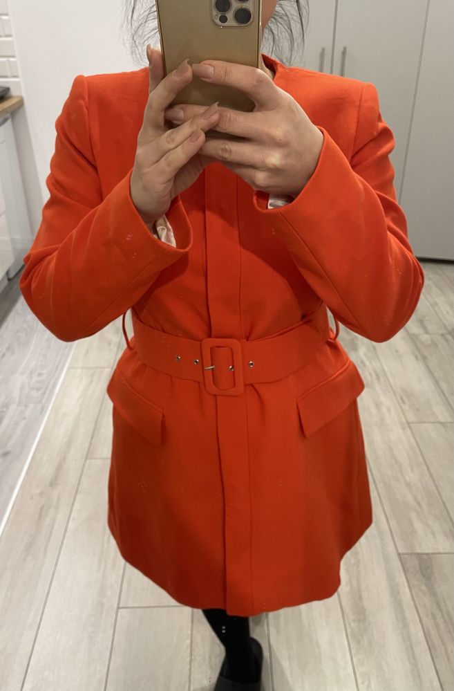 Zara marynarka sukienka pomaranczowa 38 M