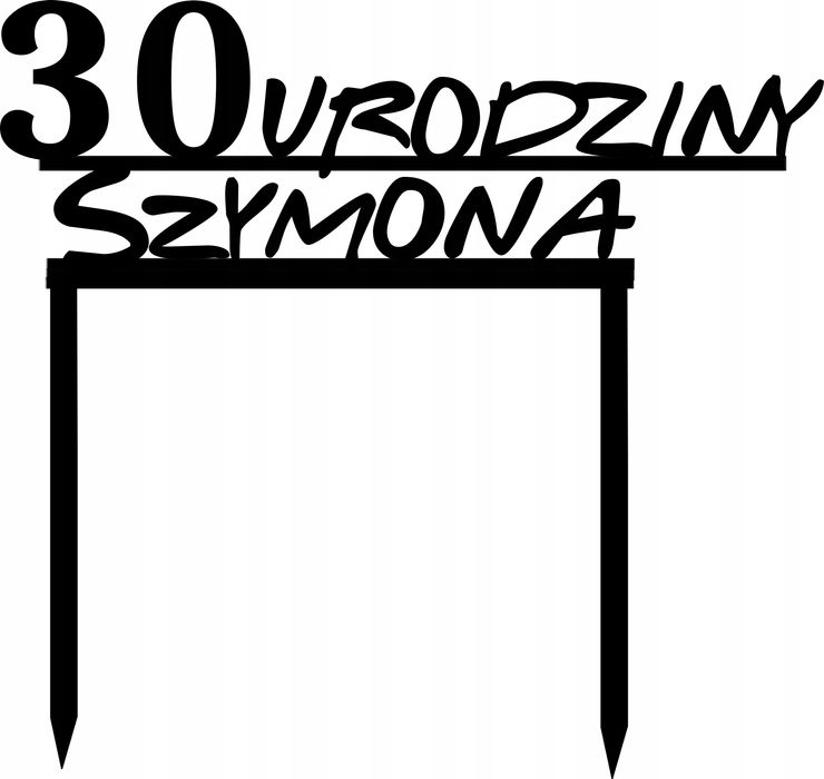 Topper na Tort Urodzinowy Urodziny Personalizowany - Twoje Imię + Wiek