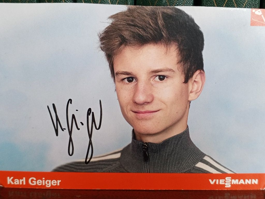 Karl Geiger Автограф Гірськолижний Трамплін Чемпіон Світу 2019 - 2021