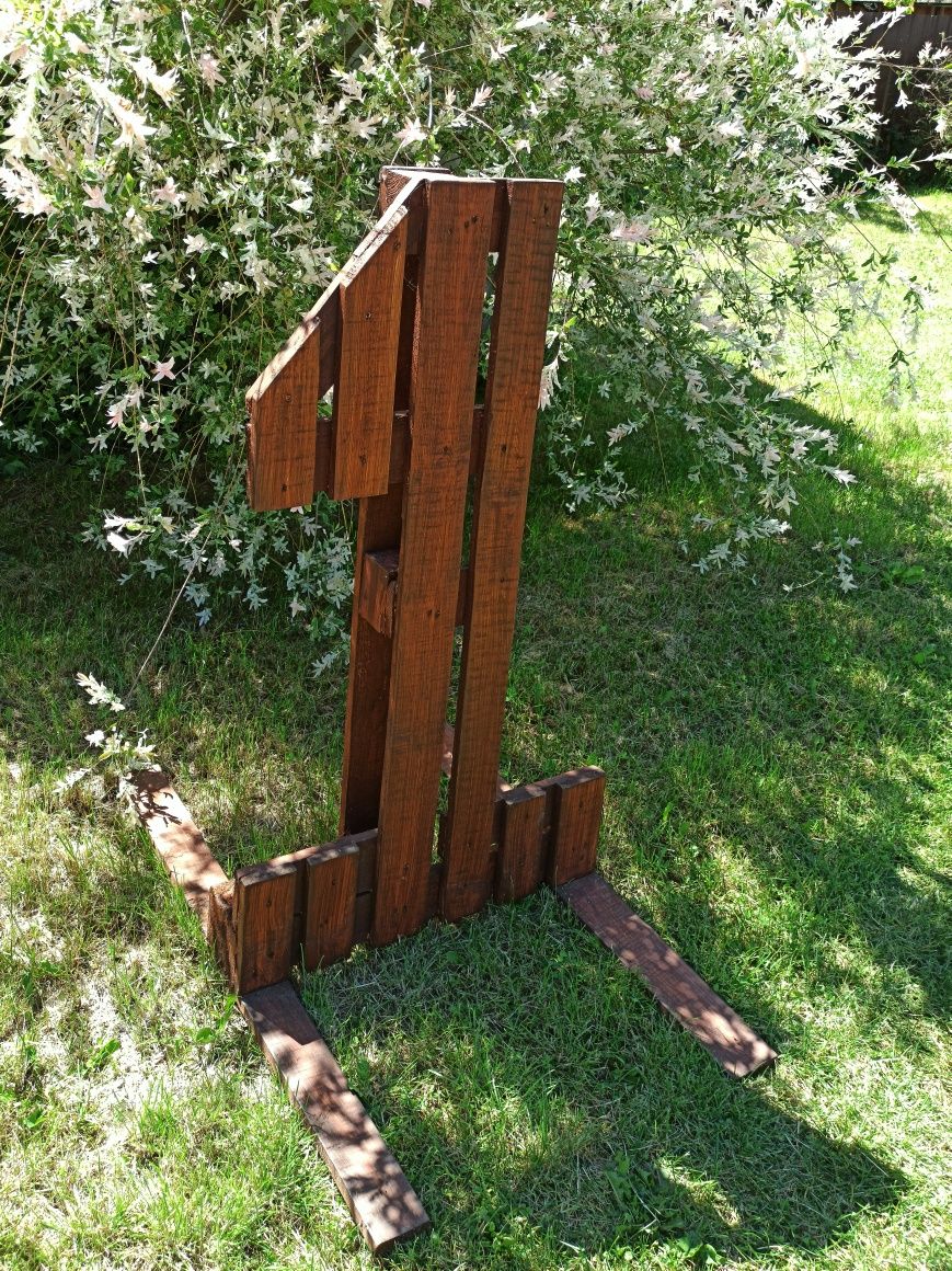 Drewniana cyfra 1 urodziny roczek boho