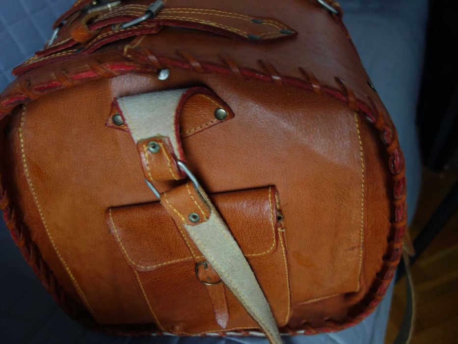 Stylowy kufer podróżny lub mebel! Hand made. Skóra naturalna, ogromny!