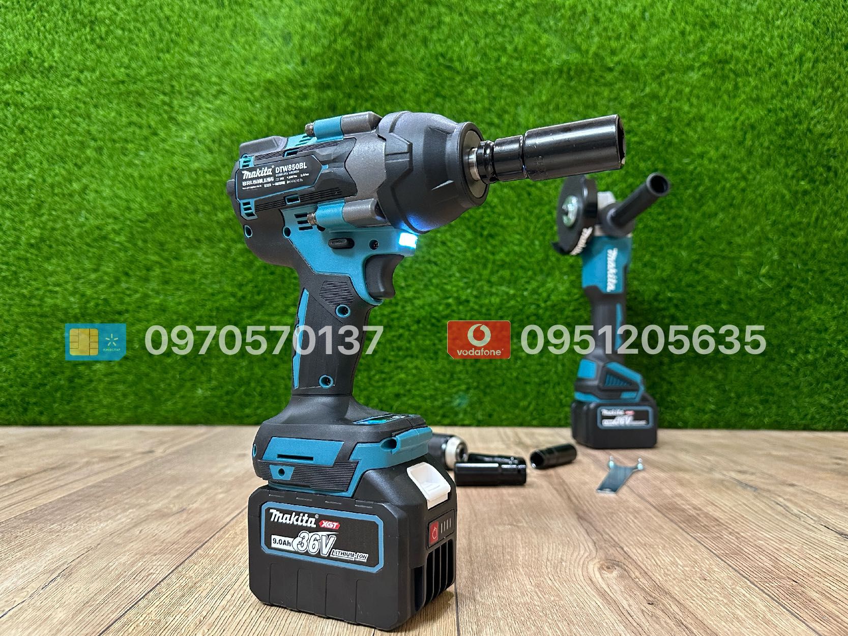 Набір акумуляторний Makita Болгарка DGA504BL Гайковерт DTW850BL 36V9Ah