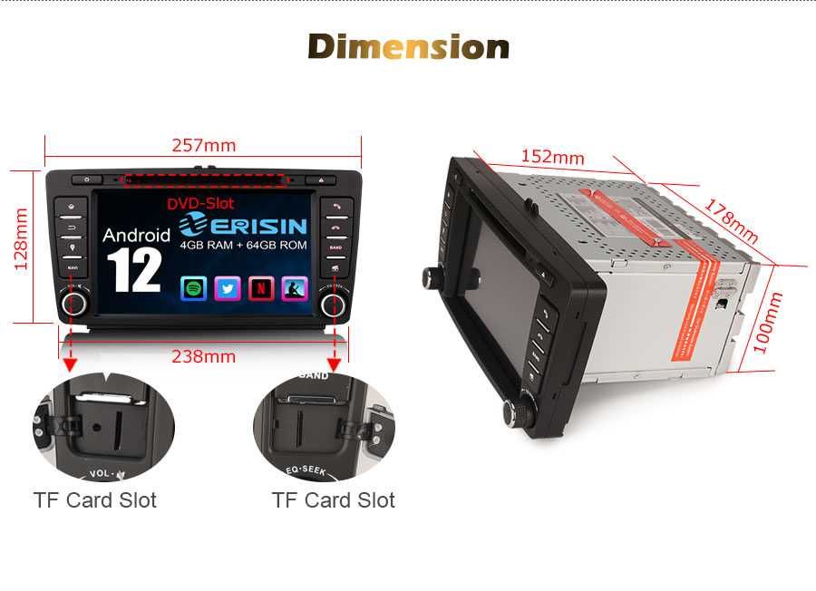 Auto-rádios Fiat Punto Bravo Linea Skoda Otavia Seat Ibiza 6J