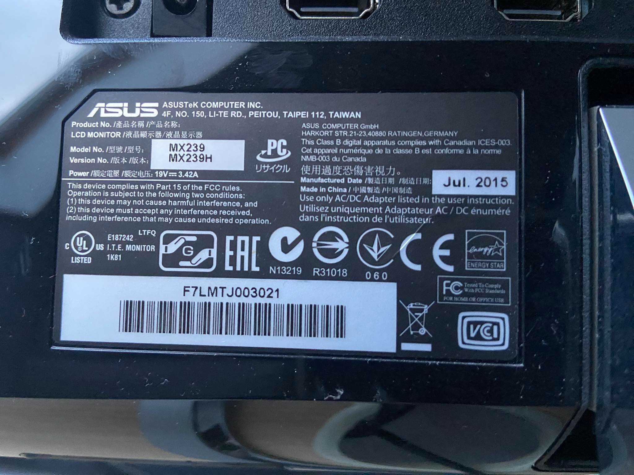 Monitor ASUS MX239H