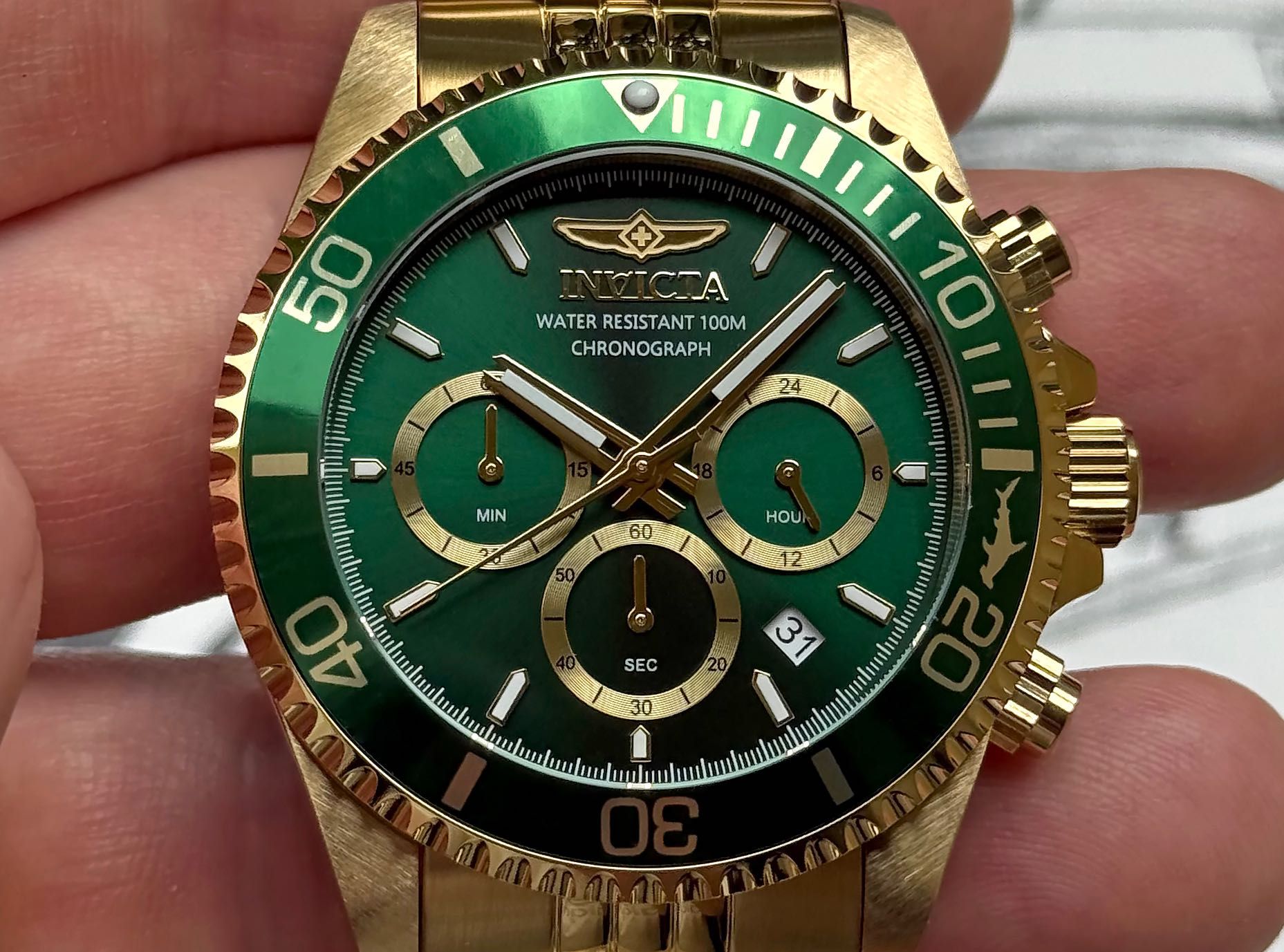 Годинник Invicta 48383 Pro Diver 43 mm. Master of the Oceans Gold