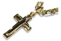 Złoty krzyż Katolicki 14k 585 zawieszka ctc095y S 14k żółte złoto