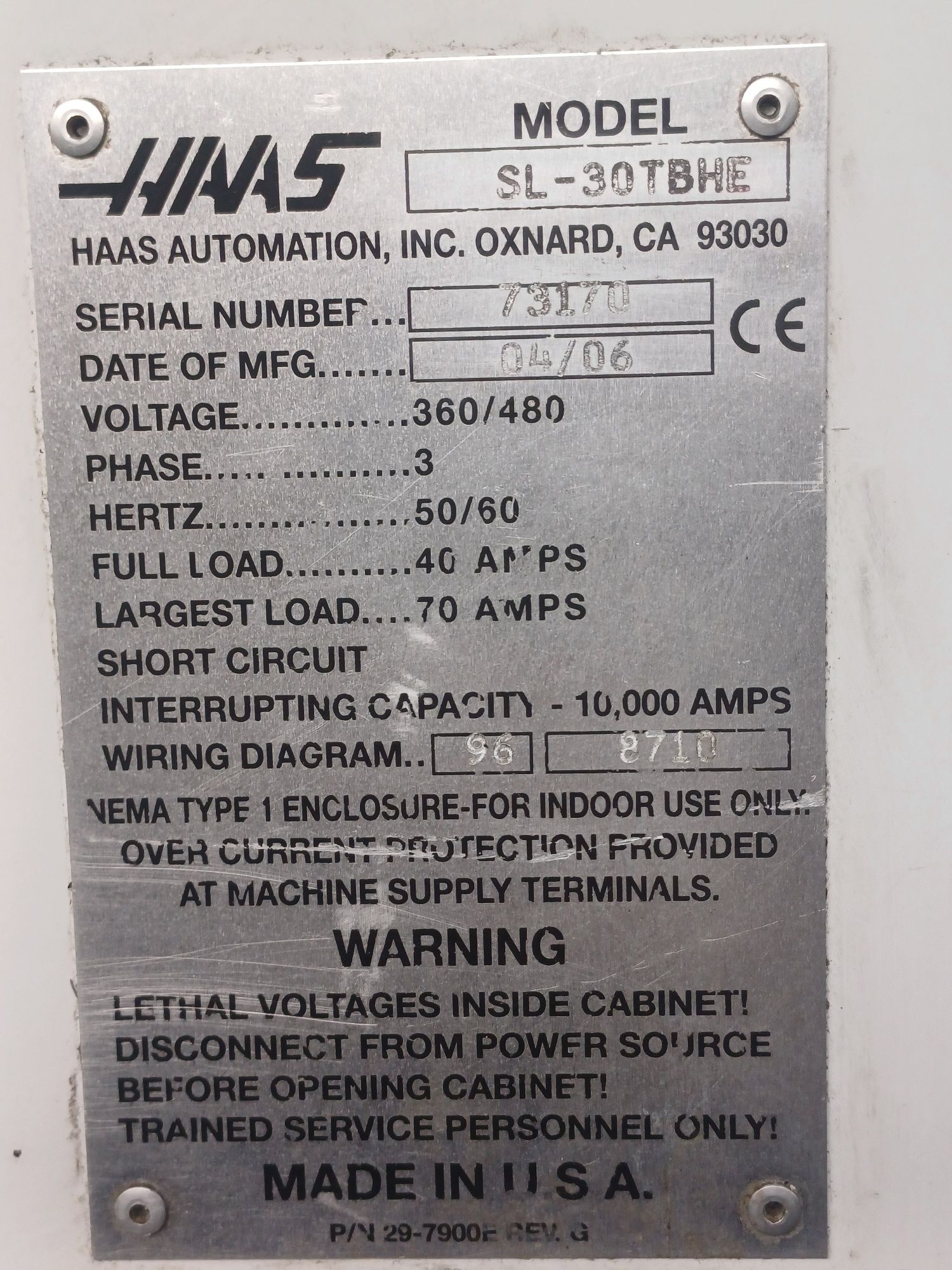 Tokarka Haas SL-30 cnc przelot 103mm
