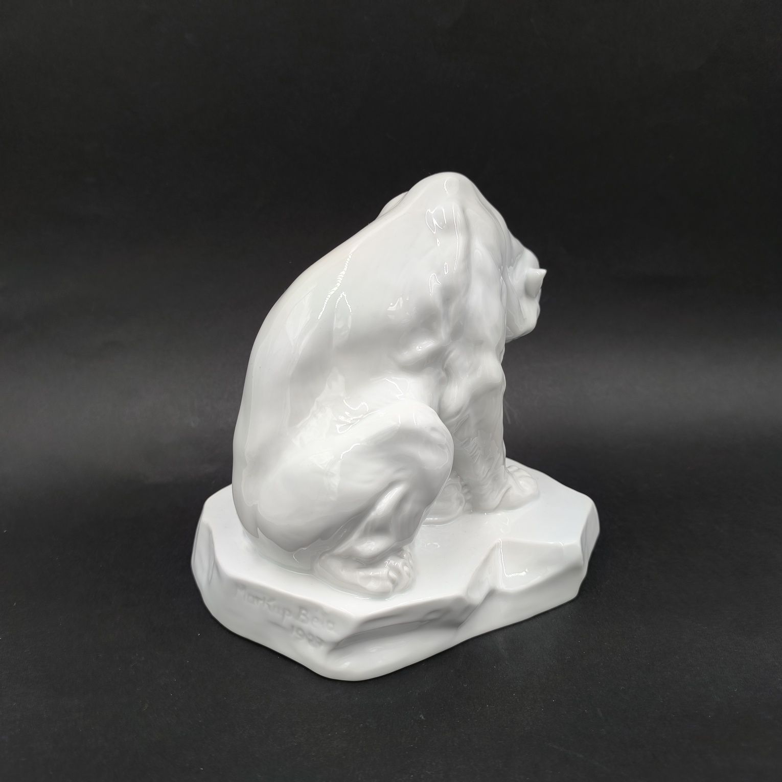 Herend Figurka Niedźwiedź Polarny Porcelana Antyk Sygnowana Wycisk