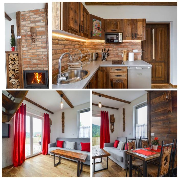 Domek, domki w górach z widokiem na Pieniny,Tatry i j. Czorsztyńskie