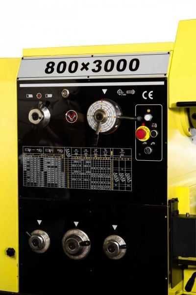Ciężka przemysłowa tokarka do metalu śr. 800 dł. 3000mm z odczytem cyf