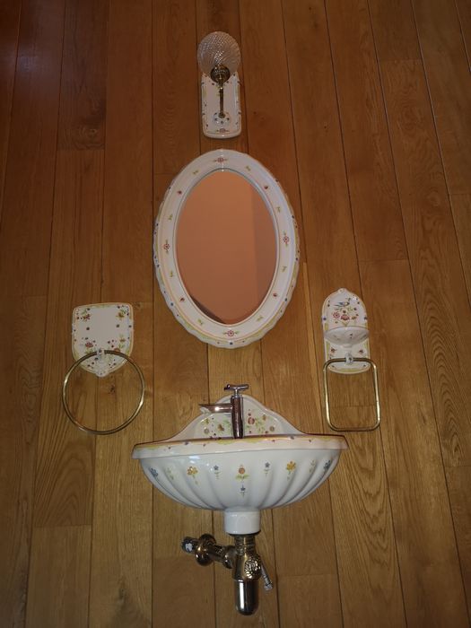 Umywalka ręcznie malowana unikatowy zestaw łazienkowy