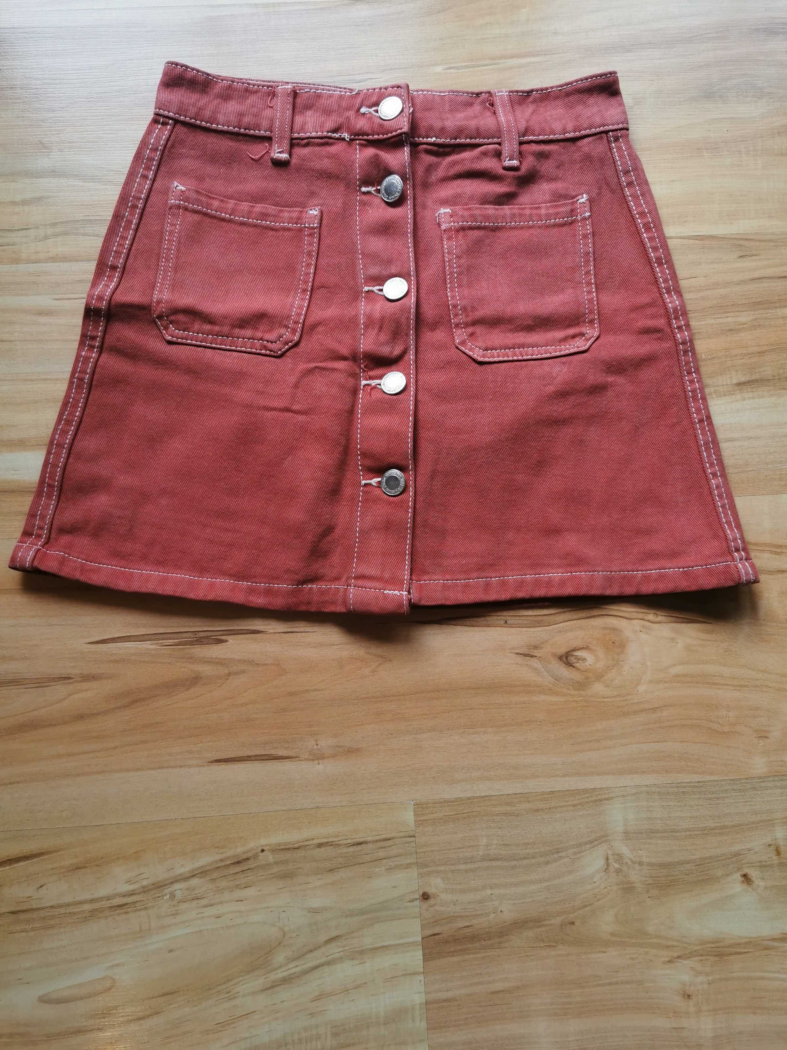 spódnica jeans roz. 22 Bershka, rudy brąz
