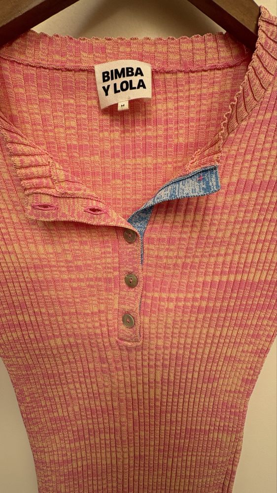 Blusa Bimba y Lolla manga curta em tom de laranja mesclado