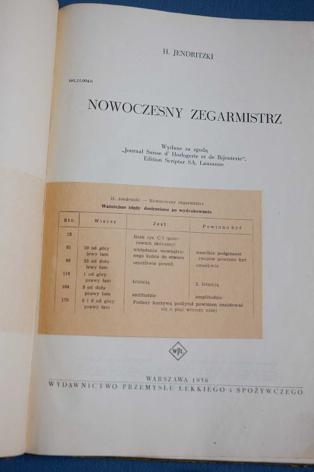 H. Jendritzki - Nowoczesny zegarmistrz