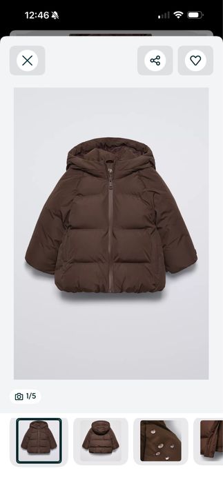 ZARA 92,104,110,116 куртка пуховик