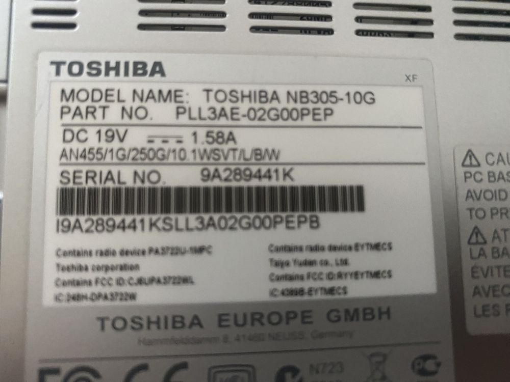 Computadores pequenos da toshiba