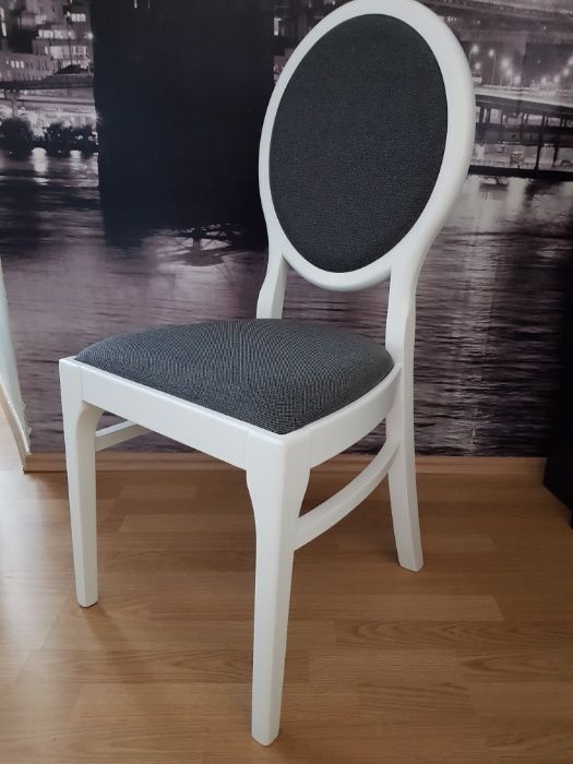 Krzesło tapicerowane białe eleganckie producent nowe mocne Promocja
