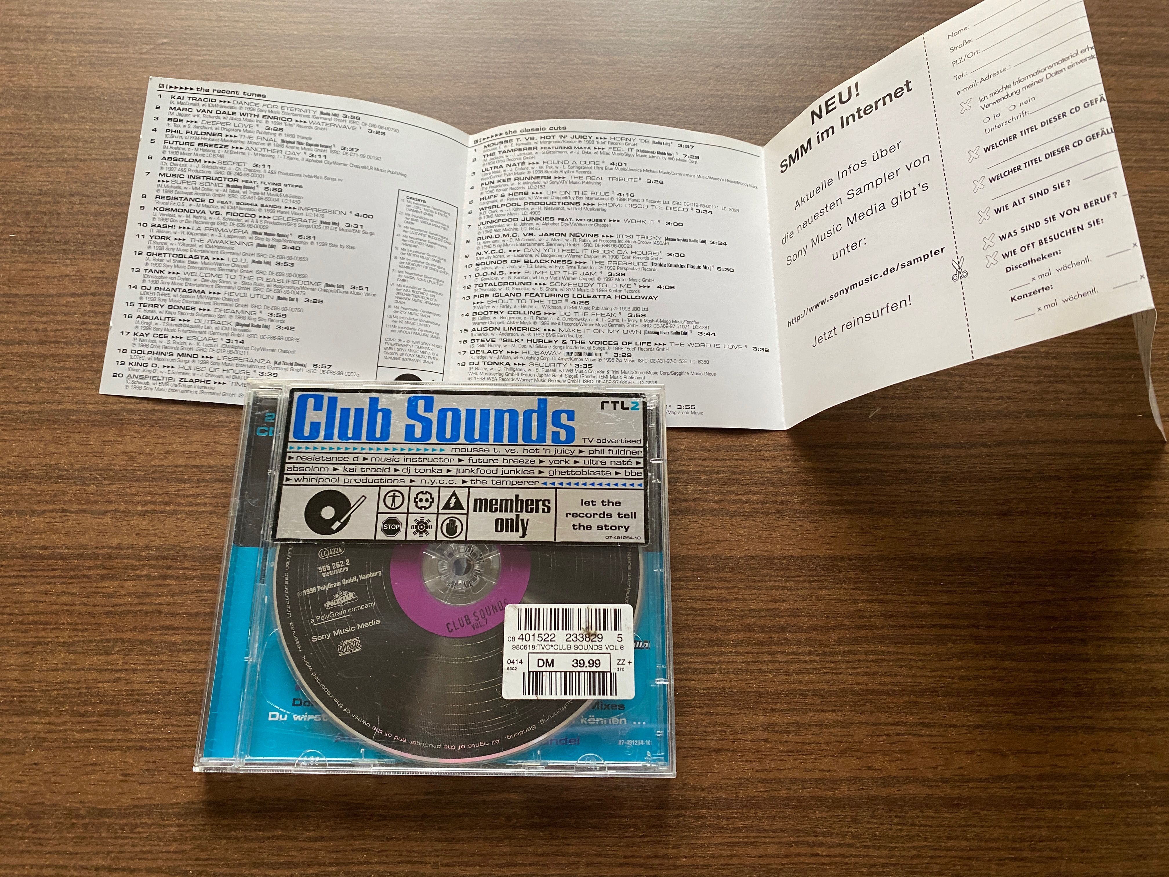Музыкальный CD "Club Sounds Vol.6" (2 CD) (немецкий оригинал)
