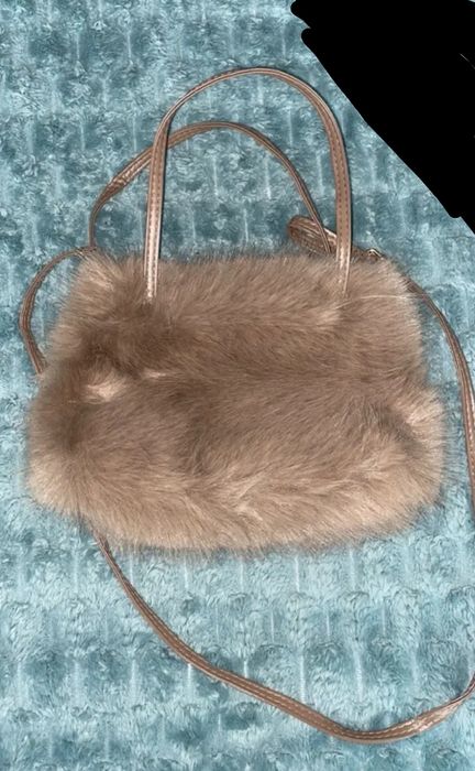 Nowa futrzana torebka listonoszka ciemny beż futerko kawa