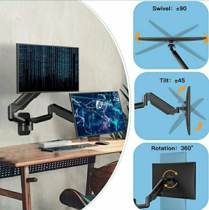 Uchwyt stojak do 2 monitorów 17-27" Huanuo